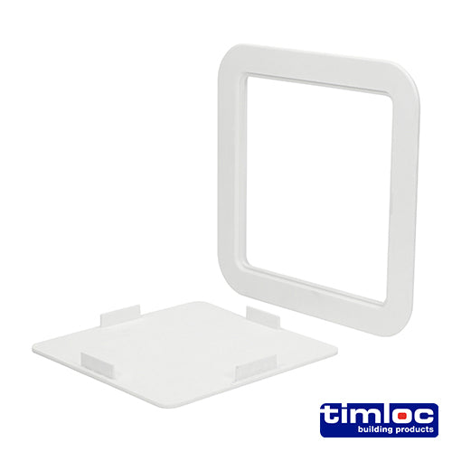 Timloc Access Panel Plastic Clip Fit White 205 x 205mm Screws.Direct
