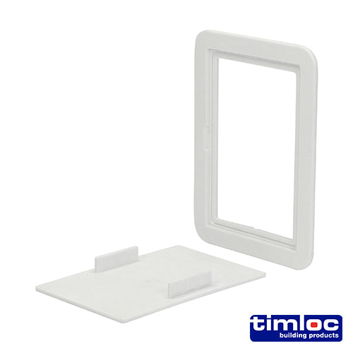 Timloc Access Panel Plastic Clip Fit White - 115 x 165mm Image