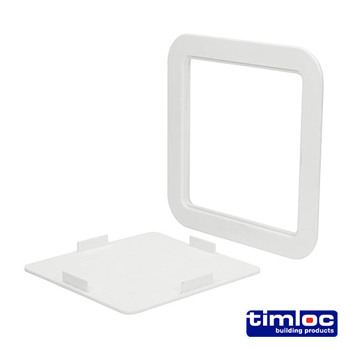 Timloc Access Panel Plastic Clip Fit White - 205 x 205mm Image