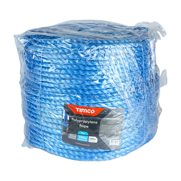 Blue Polypropylene Rope Long Coil - 12mm x 220m Image