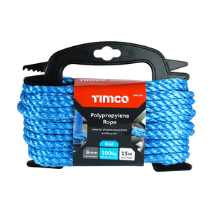 Blue Polypropylene Rope on Winder - 8mm x 15m Image