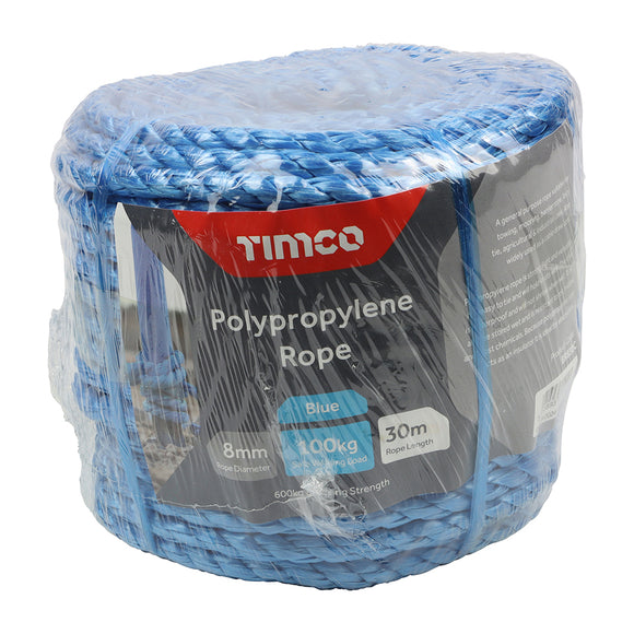 Blue Polypropylene Rope Coil - 8mm x 30m Image