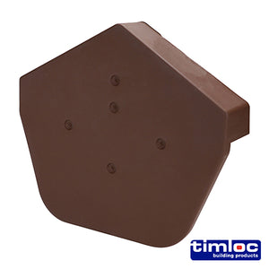 Timloc Dry Verge Ridge Angled End Cap Brown - 265 x 240mm Image