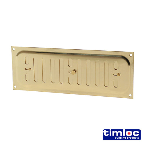 Timloc Hit and Miss Louvre Vent Polished Brass - 242 x 89mm Image