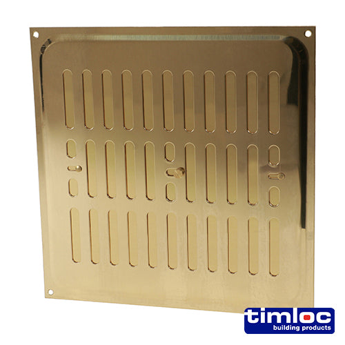 Timloc Hit and Miss Louvre Vent Polished Brass - 242 x 242mm Image