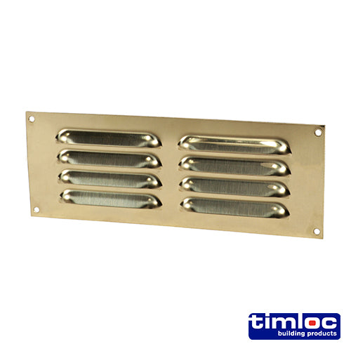Timloc Louvre Grille Vent Polished Brass - 242 x 89mm Image
