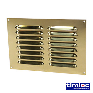 Timloc Louvre Grille Vent Polished Brass - 242 x 165mm Image