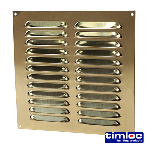 Timloc Louvre Grille Vent Polished Brass - 242 x 242mm Image