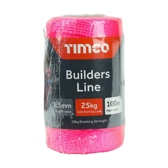 Nylon Builders Line Pink - 1.5mm x 100m Image