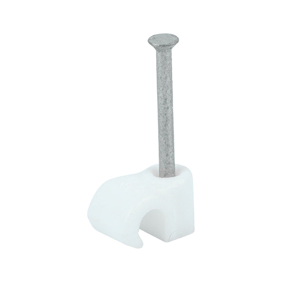 Round Cable Clips White - To fit 3.5mm Image