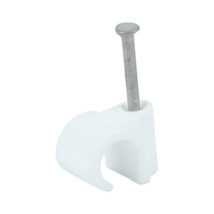 Round Cable Clips White - To fit 9.0mm Image