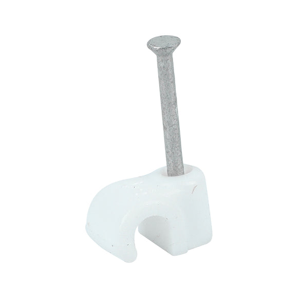 Round Cable Clips White - To fit 4.5mm Image