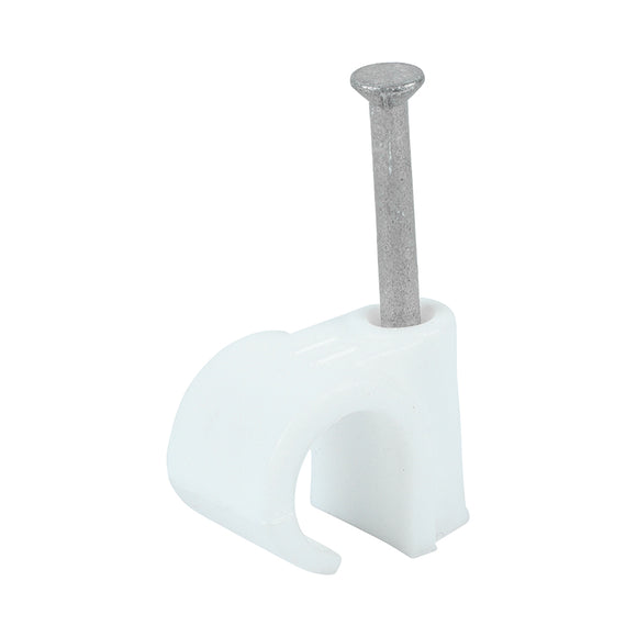Round Cable Clips White - To fit 11.0mm Image