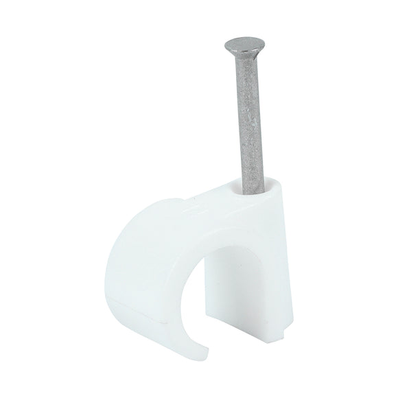 Round Cable Clips White - To fit 14.0mm Image