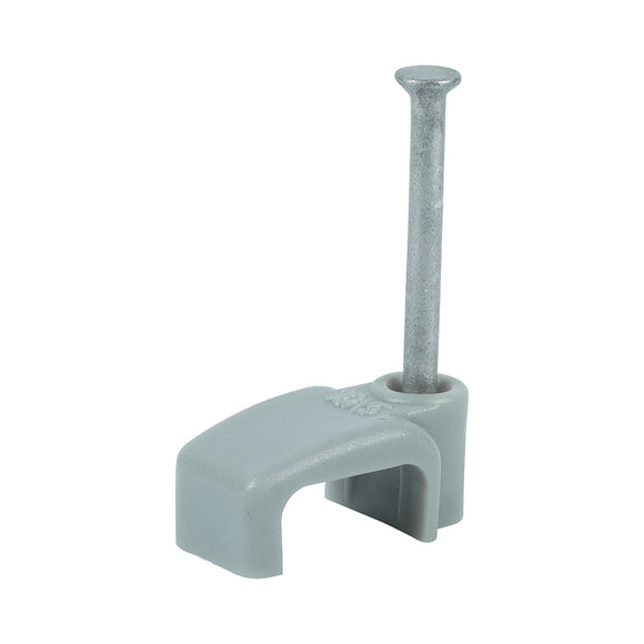 Flat & Twin Cable Clips Grey - To fit 2.5mm Image