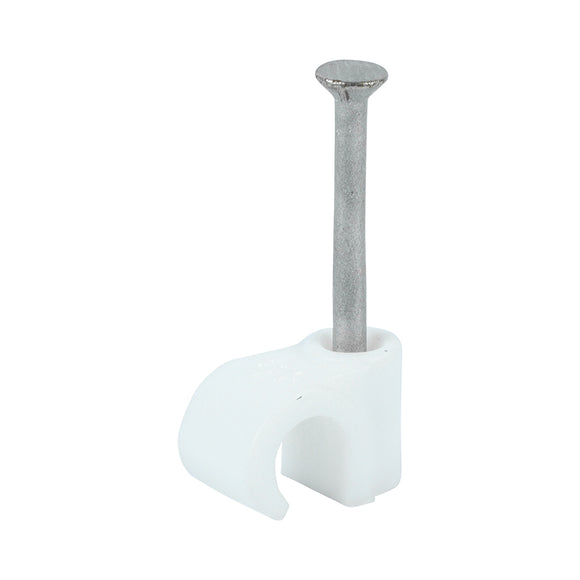 Round Cable Clips White - To fit 6.0mm Image