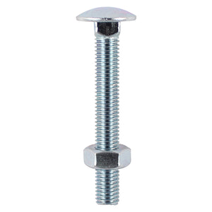 Carriage Bolts DIN603 & Hex Full Nuts DIN934 Silver - M10 x 110 Image