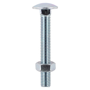 Carriage Bolts DIN603 & Hex Full Nuts DIN934 Silver - M12 x 50 Image