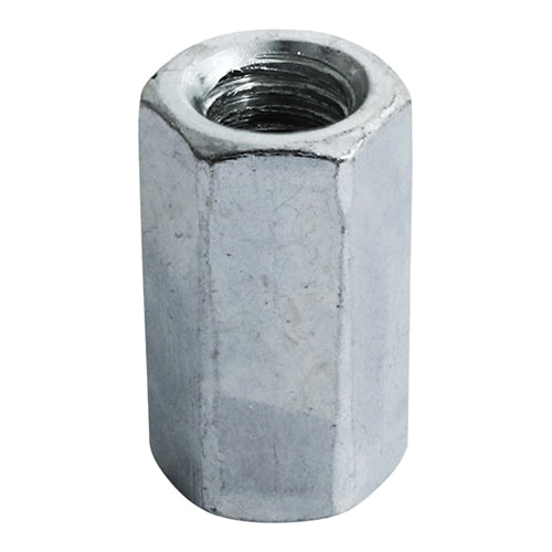 Hex Connector Nuts DIN6334 Silver - M16 Image