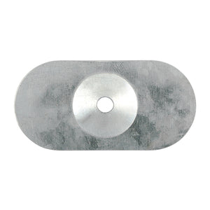 Oval Metal Insulation Stress Plate Silver - 82 x 40 Image