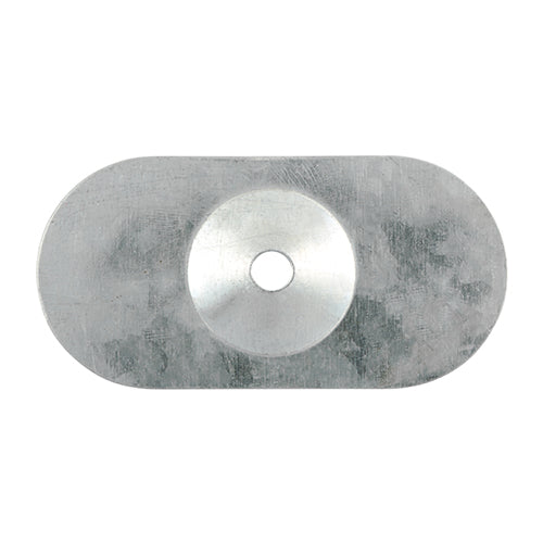 Oval Metal Insulation Stress Plate Silver - 82 x 40 Image