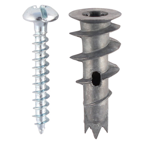 Plasterboard Metal Speed Plugs & Screws Silver - 31.5mm Image