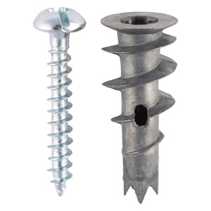 Plasterboard Metal Speed Plugs & Screws Silver - 31.5mm Image