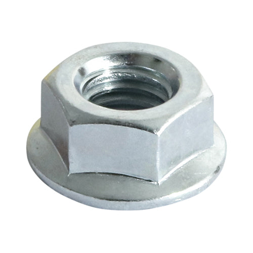 Hex Serrated Flange Nuts DIN6923 Silver - M12 Image