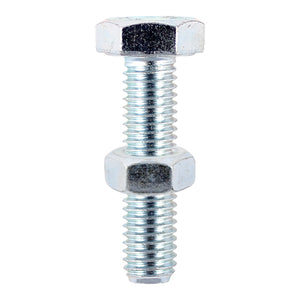 Set Screws DIN933 Grade 8.8 & Hex Nut DIN934 Silver - M8 x 100 Image