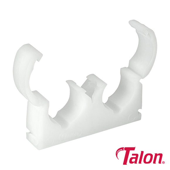 Talon Double Hinged Pipe Clips White - 22mm Image