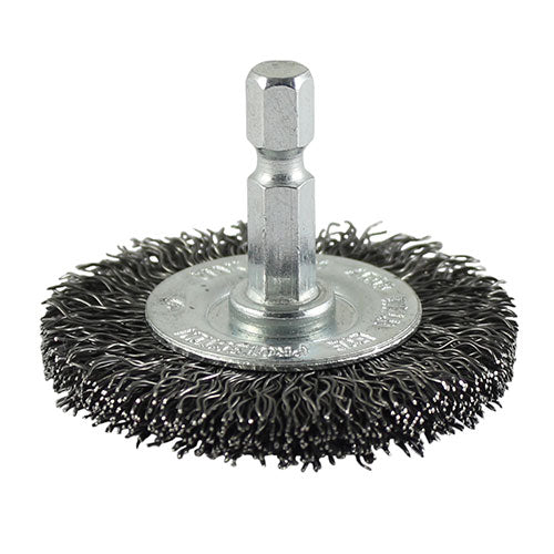 Drill Wheel Brush Crimped Steel Wire - 75mm Image