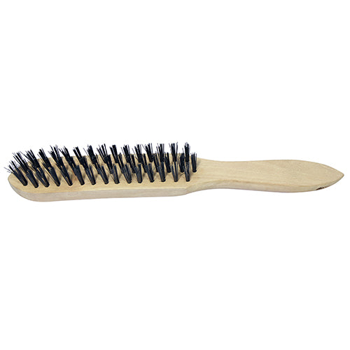 Wooden Handle Wire Brush SS - 4 Rows Image