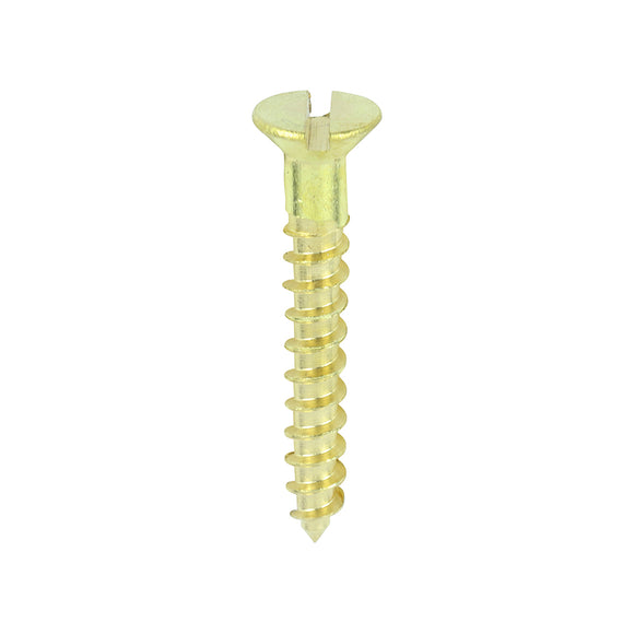 Solid Brass Countersunk Woodscrews - 6 x 1 Image