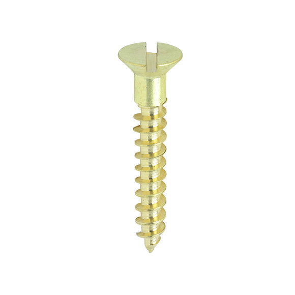 Solid Brass Countersunk Woodscrews - 7 x 1 Image