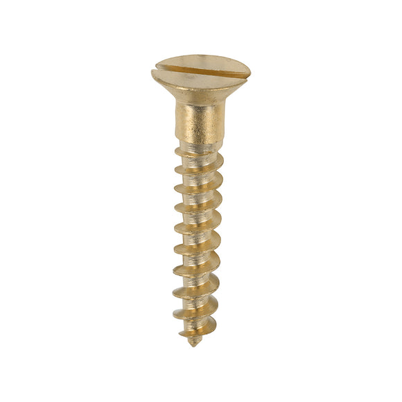Solid Brass Countersunk Woodscrews - 8 x 1 Image