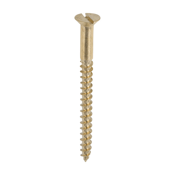 Solid Brass Countersunk Woodscrews - 8 x 2 Image