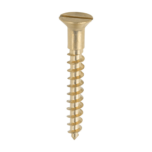 Solid Brass Countersunk Woodscrews - 10 x 1 1/2 Image