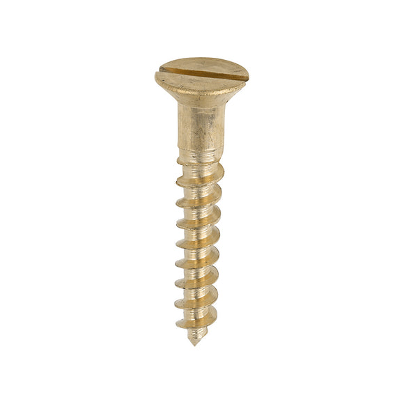 Solid Brass Countersunk Woodscrews - 10 x 1 1/4 Image