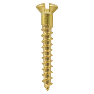 Solid Brass Round Head Woodscrews - 8 x 2 Image