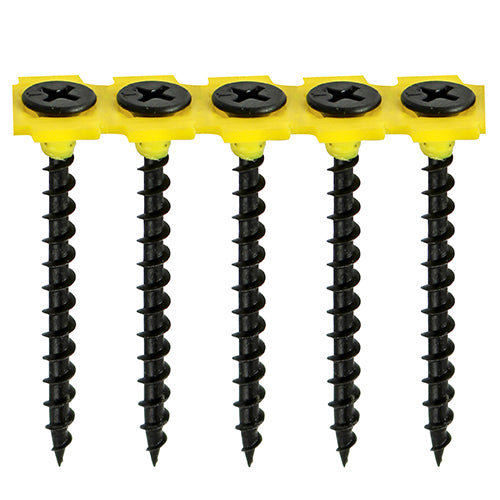 Collated Drywall Coarse Thread Bugle Head Black Screws - 3.5 x 45 Image