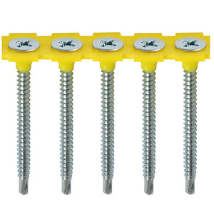 Collated Drywall Self-Drilling Bugle Head Silver Screws - 3.5 x 35 Image