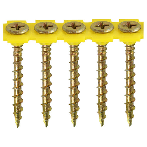Collated Solo Countersunk Gold Woodscrews - 4.5 x 70 Image