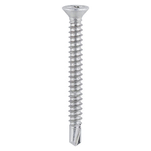 Window Fabrication Screws Countersunk PH Self-Tapping Thread Self-Drilling Point Martensitic Stainless Steel & Silver Organic - 3.9 x 25 Image