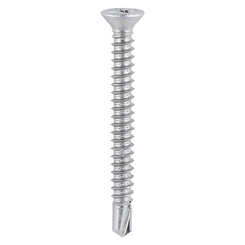 Window Fabrication Screws Countersunk PH Self-Tapping Thread Self-Drilling Point Martensitic Stainless Steel & Silver Organic - 3.9 x 25 Image