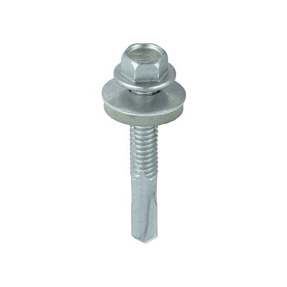 Self-Drilling Heavy Section Screws Exterior Silver with EPDM Washer - 5.5 x 38 Image