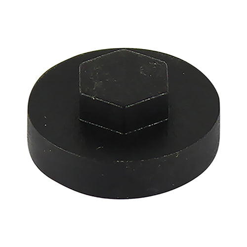 Hex Head Cover Caps Black - 16mm Image