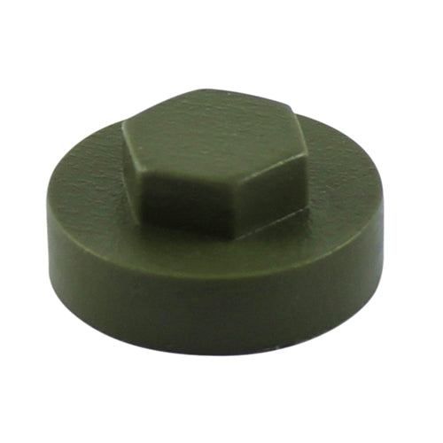 Hex Head Cover Caps Olive Green - 19mm Image