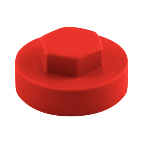 Hex Head Cover Caps Poppy Red - 19mm Image