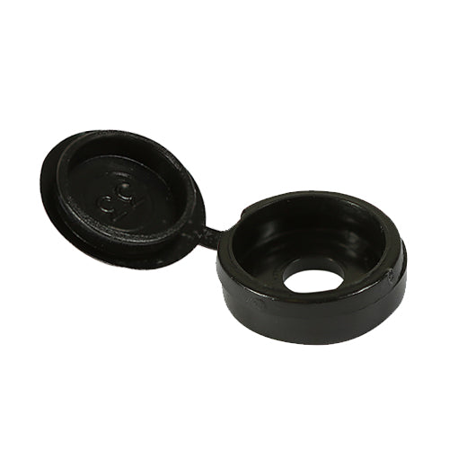 Hinged Screw Caps Large Black - To fit 5.0 to 6.0 Screw Image