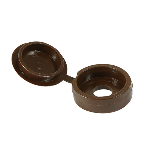 Hinged Screw Caps Large Brown - To fit 5.0 to 6.0 Screw Image